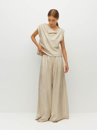 Palazzo Pant (Soft Matte Satin) Champagne Crush