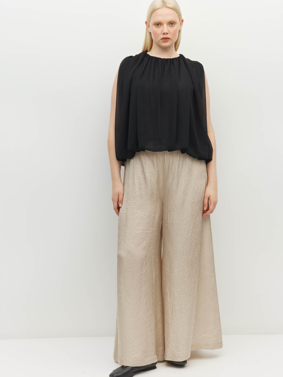 Palazzo Pant (Soft Matte Satin) Champagne Crush