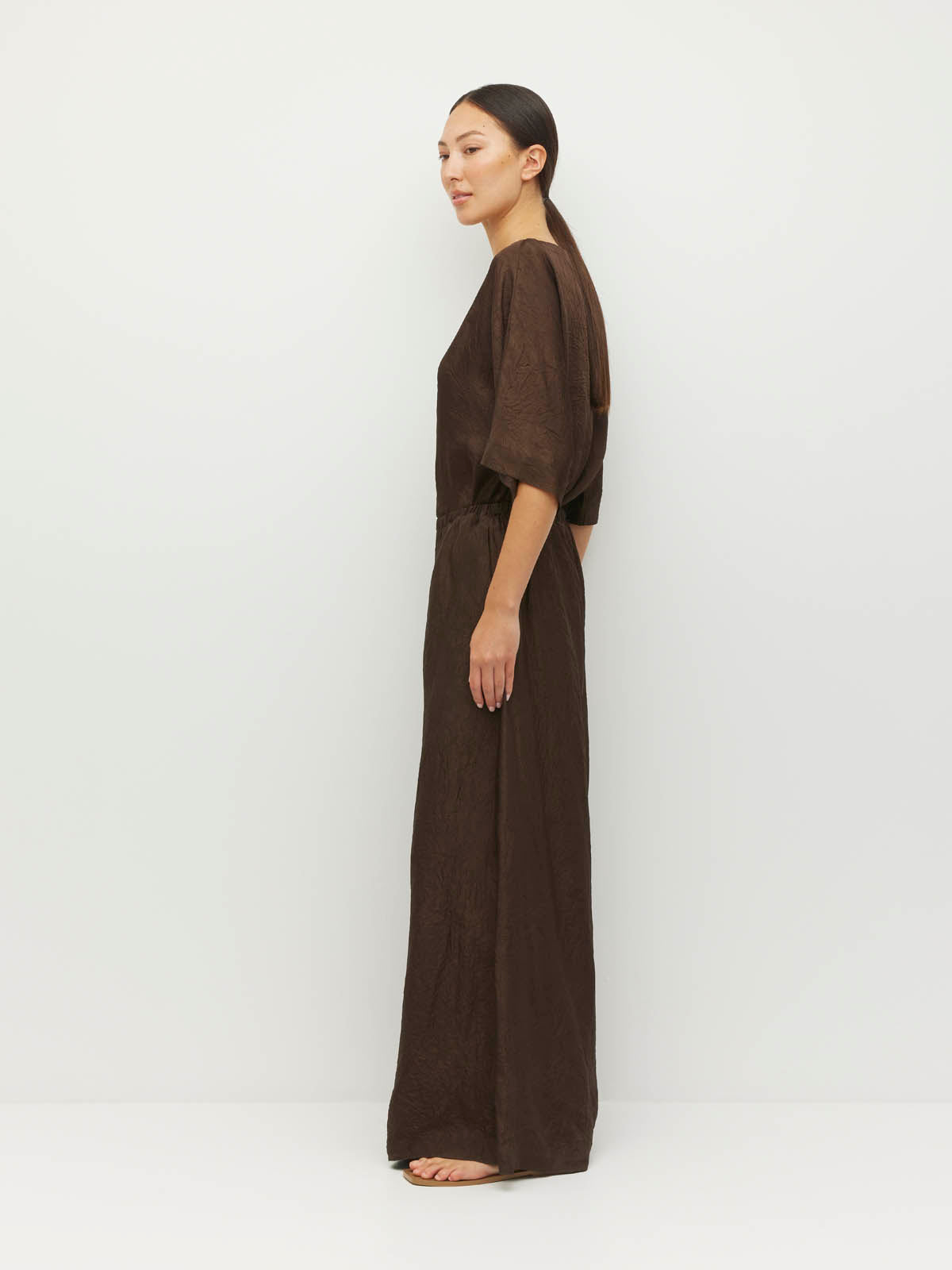 Palazzo Pant (Soft Matte Satin) Chocolate Crush