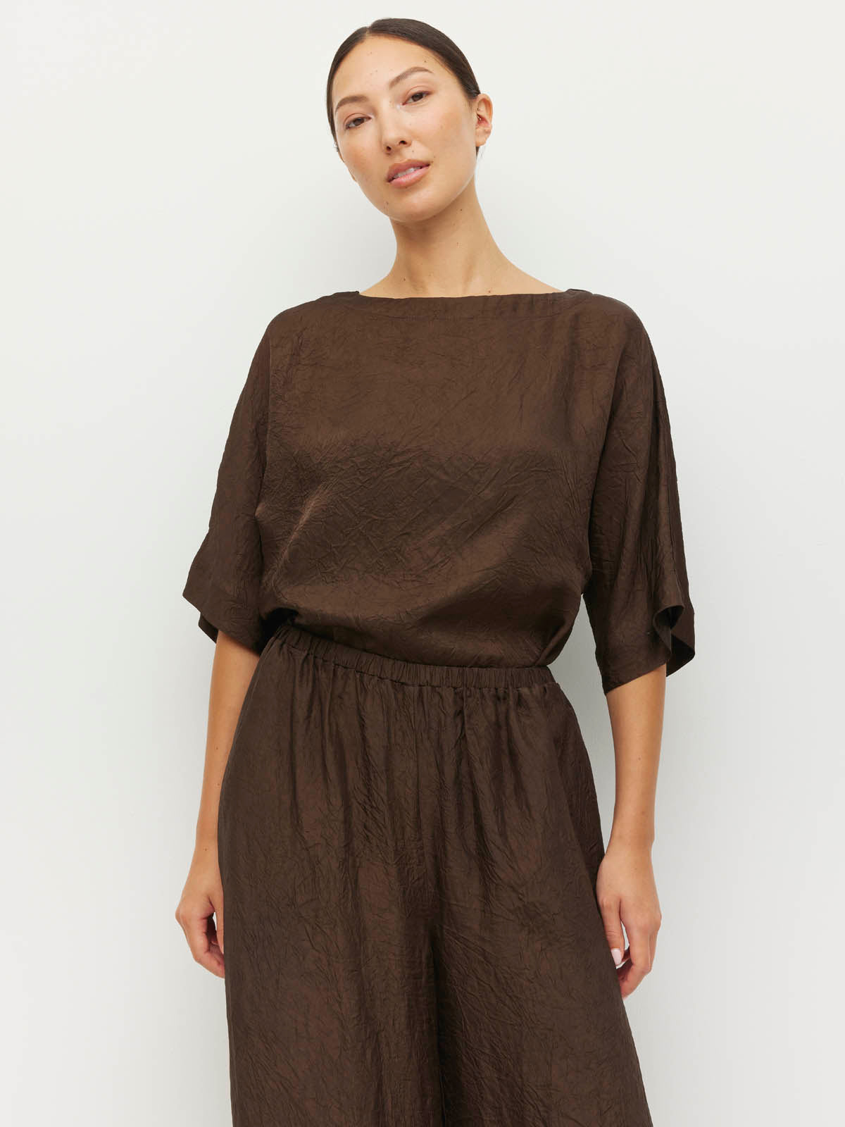 Palazzo Pant (Soft Matte Satin) Chocolate Crush