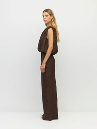 Tate Dress (Soft Matte Satin) Chocolate Crush