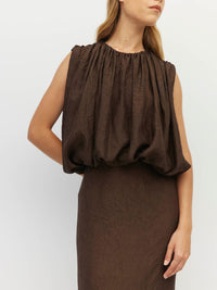 Tate Dress (Soft Matte Satin) Chocolate Crush