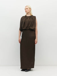 Tate Dress (Soft Matte Satin) Chocolate Crush