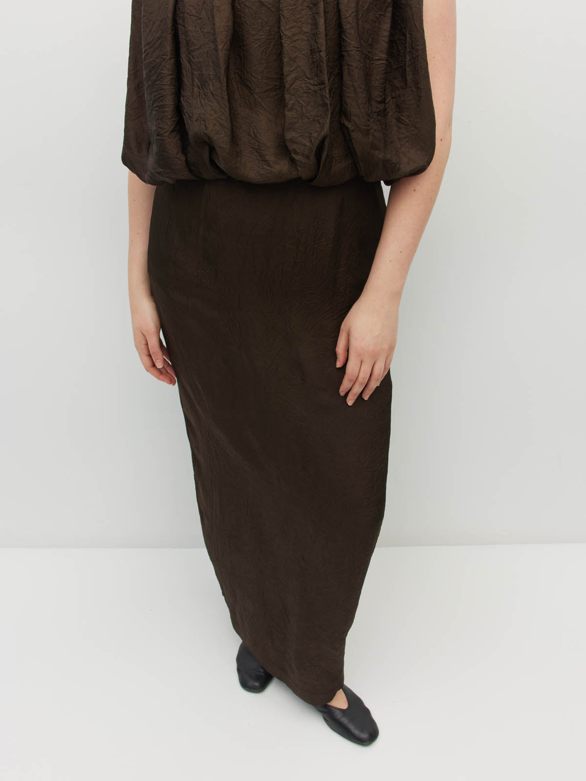 Tate Dress (Soft Matte Satin) Chocolate Crush