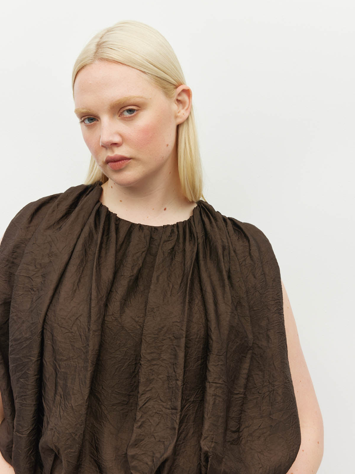 Tate Dress (Soft Matte Satin) Chocolate Crush