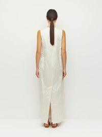 Cecilia Dress (Sculptural Satin) Antique Pearl