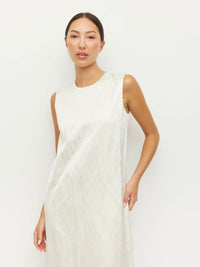 Cecilia Dress (Sculptural Satin) Antique Pearl