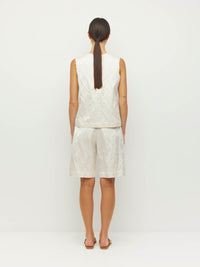 Cecilia Tank (Sculptural Satin) Antique Pearl