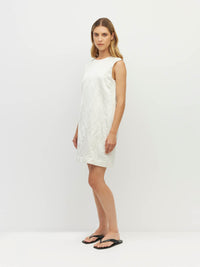 Ilia Dress (Sculptural Satin) Antique Pearl