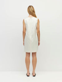 Ilia Dress (Sculptural Satin) Antique Pearl