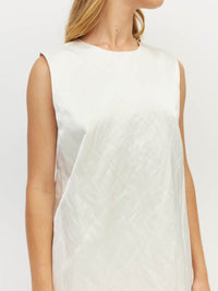 Ilia Dress (Sculptural Satin) Antique Pearl