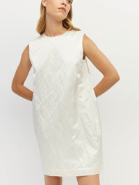 Ilia Dress (Sculptural Satin) Antique Pearl