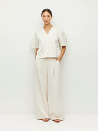 Vesper Jacket (Sculptural Satin) Antique Pearl