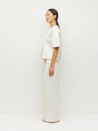 Vesper Jacket (Sculptural Satin) Antique Pearl