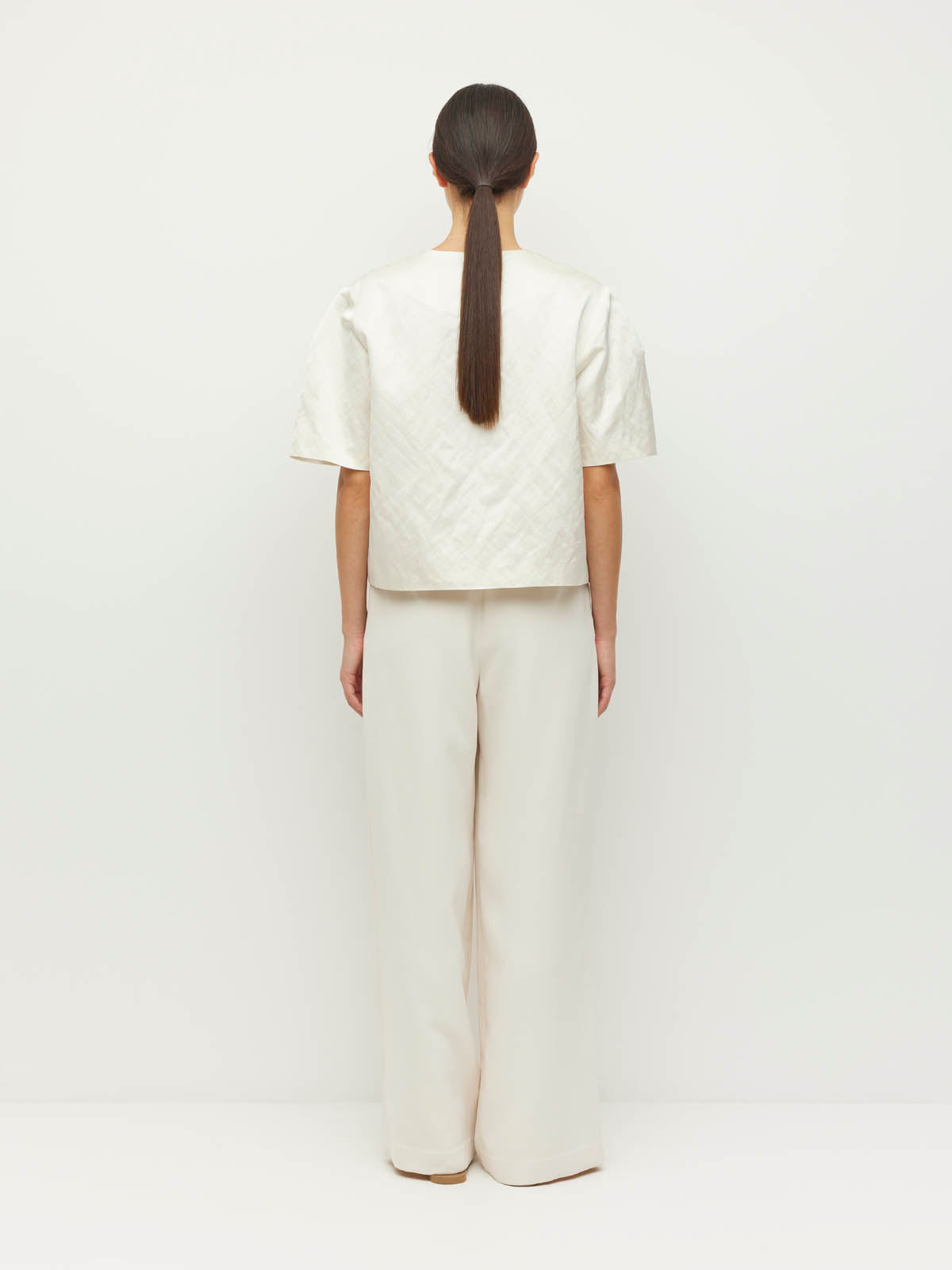 Vesper Jacket (Sculptural Satin) Antique Pearl
