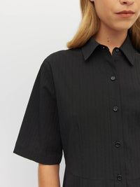 Delphi Dress (Thread Line Cotton) Black Linear