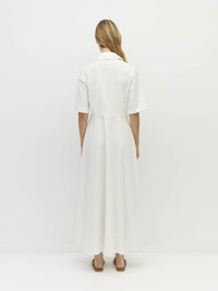 Delphi Dress (Thread Line Cotton) White Linear