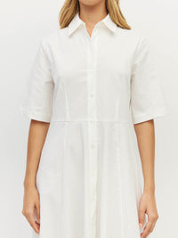 Delphi Dress (Thread Line Cotton) White Linear