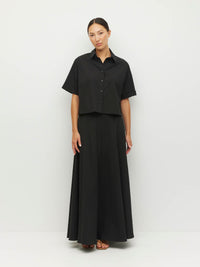 Everly Shirt (Thread Line Cotton) Black Linear