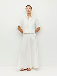 Everly Shirt (Thread Line Cotton) White Linear