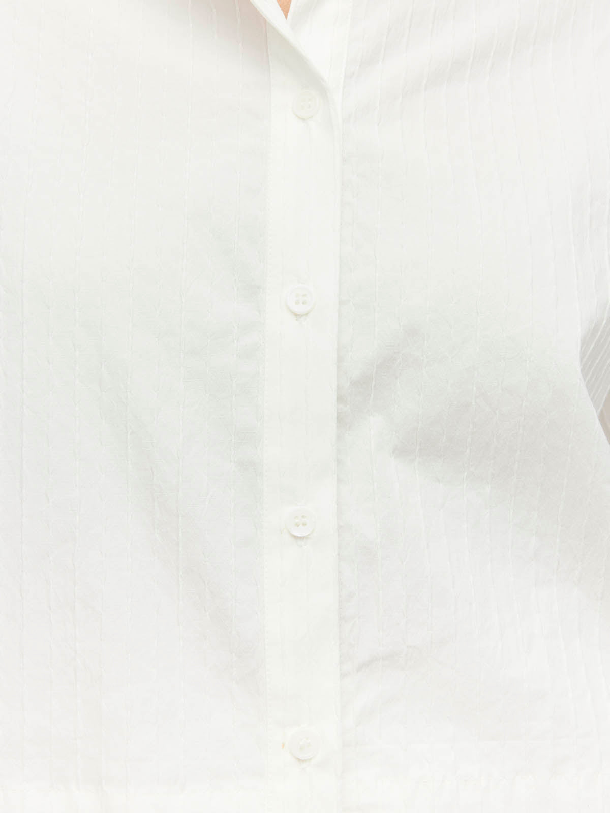 Everly Shirt (Thread Line Cotton) White Linear