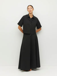 Rhodes Skirt (Thread Line Cotton) Black Linear