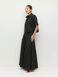 Rhodes Skirt (Thread Line Cotton) Black Linear