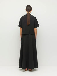 Rhodes Skirt (Thread Line Cotton) Black Linear
