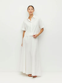 Rhodes Skirt (Thread Line Cotton) White Linear