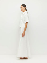 Rhodes Skirt (Thread Line Cotton) White Linear