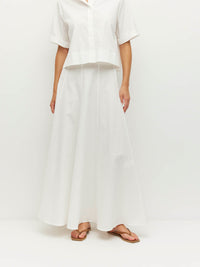 Rhodes Skirt (Thread Line Cotton) White Linear