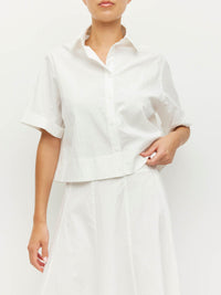 Rhodes Skirt (Thread Line Cotton) White Linear