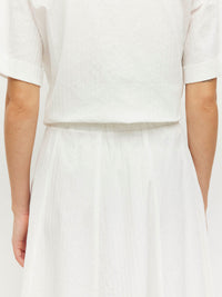 Rhodes Skirt (Thread Line Cotton) White Linear