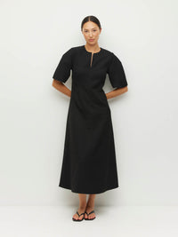 Finley Dress (Tech Twill Suiting) Black