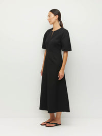 Finley Dress (Tech Twill Suiting) Black