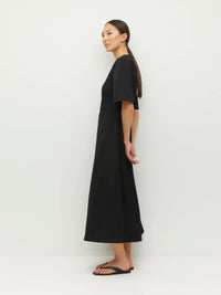 Finley Dress (Tech Twill Suiting) Black