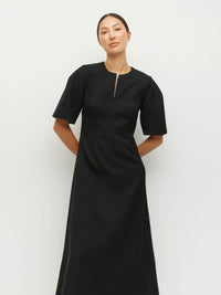 Finley Dress (Tech Twill Suiting) Black