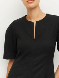 Finley Dress (Tech Twill Suiting) Black