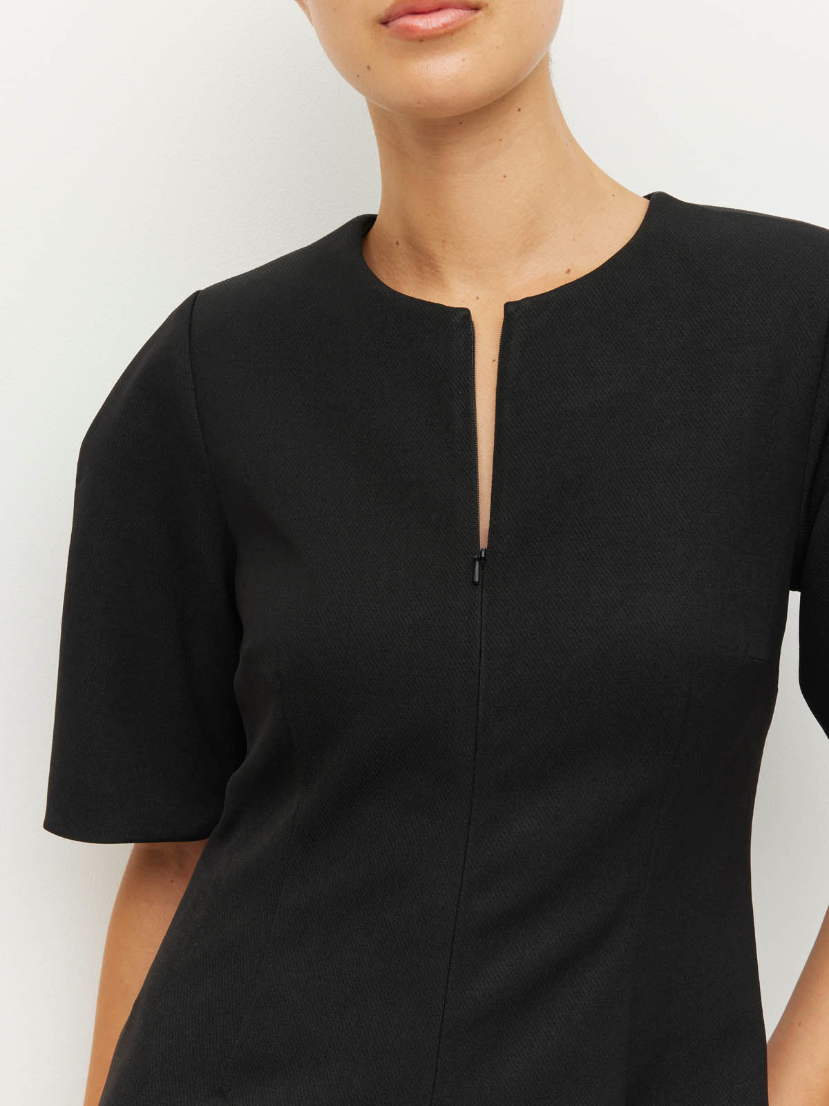 Finley Dress (Tech Twill Suiting) Black