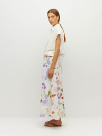 Juliette Hogan Em Skirt (Afterglow Floral Cotton) Blanc - bias-cut printed cotton skirt with elastic waistband, fully lined.
