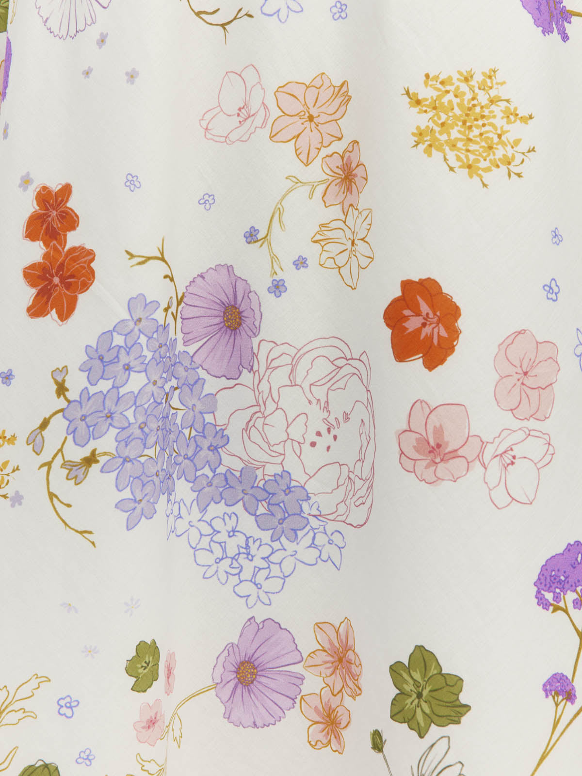 Juliette Hogan Em Skirt (Afterglow Floral Cotton) Blanc - bias-cut printed cotton skirt with elastic waistband, fully lined.