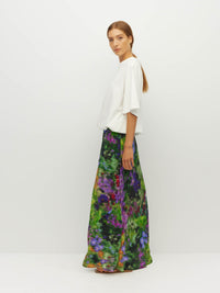 Juliette Hogan Arielle Skirt (Dream in Colour Silk CDC) Spectra - bias-cut silk maxi skirt with elasticated waistband.