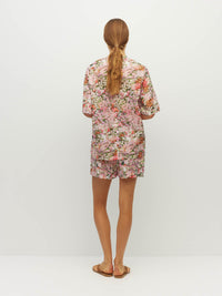 Juliette Hogan Saville T (Peony Fields Cotton) Taffy - relaxed, oversized cotton T-shirt with crew neckline, drop shoulder, and back-neck zip closure.