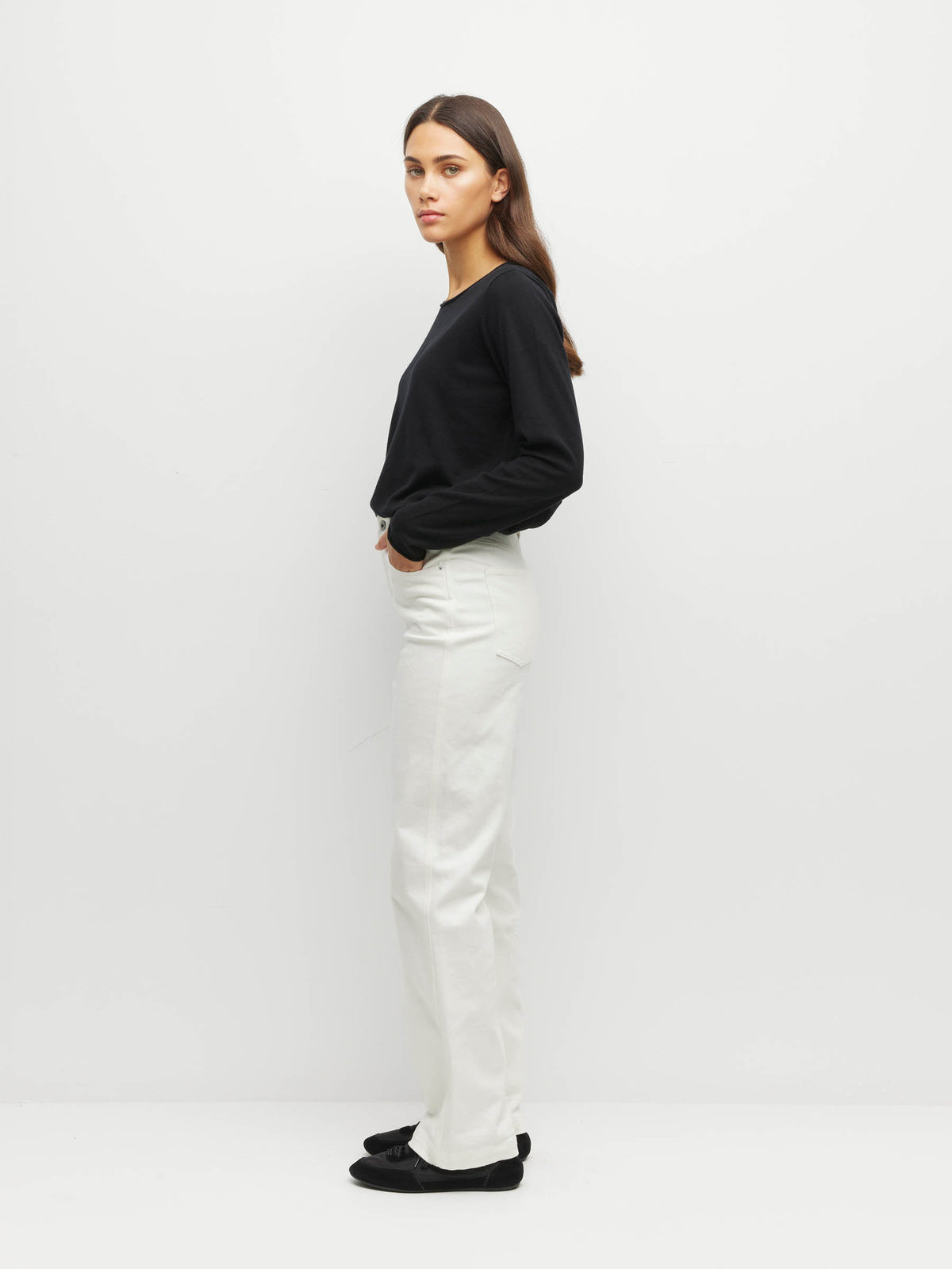 Brooke Trouser (Denim) Ivory