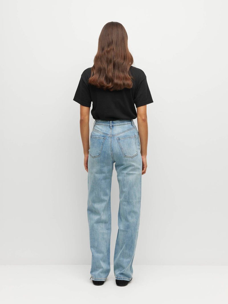 Relaxed Straight Leg Jean (Denim) Worn Blue