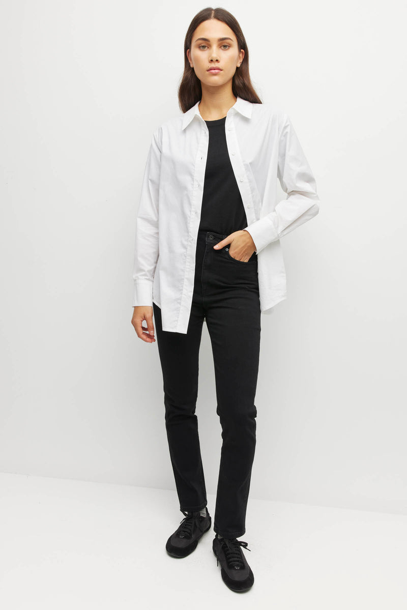Straight Leg Jean (Denim) Black Enzyme
