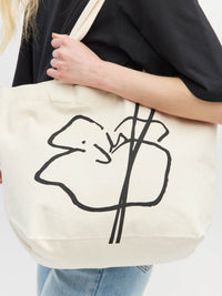 JH Motif Tote (Canvas) Natural/Black