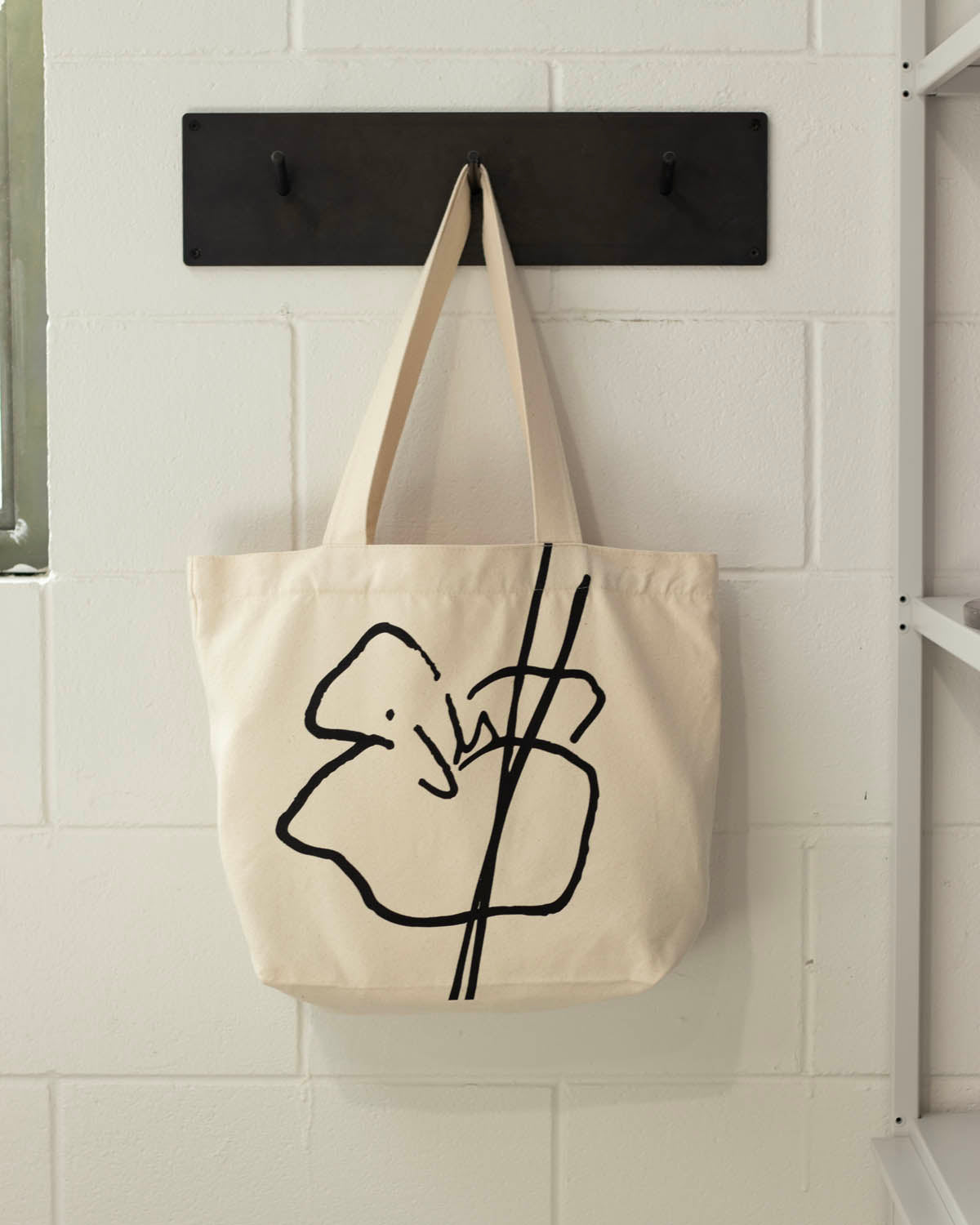 JH Motif Tote (Canvas) Natural/Black
