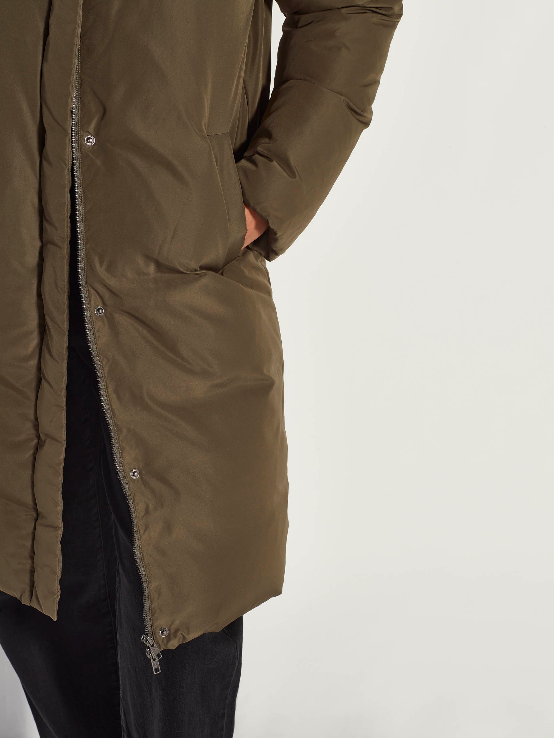 Khaki down coat best sale