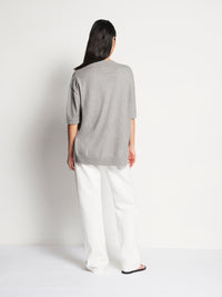 JHL Crew S/S Sweater (Cotton Cashmere) Grey Marle